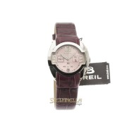 BREIL Chrono Liberty quarzo acciaio cinturino pelle viola BW0049 new